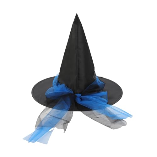 SHINROAD Halloween -Partyzubehör faltbare Hexenhutkostüm für Kinder Erwachsene langlebige Oxford -Stoff Design Weitkrempe Cosplay Blau von SHINROAD