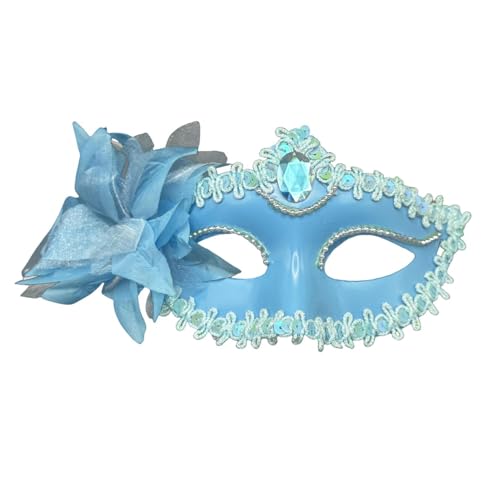 SHINROAD Hochwertiger Mesh Masque Plastik Verstellbarer Satin Finish Leichtes Augenkissen für Frauen Perfekte Maskerade Halloween Partys Prom Mardi Gras Blau von SHINROAD