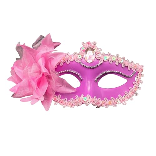 SHINROAD Hochwertiger Mesh Masque Plastik Verstellbarer Satin Finish Leichtes Augenkissen für Frauen Perfekte Maskerade Halloween Partys Prom Mardi Gras Rosa von SHINROAD