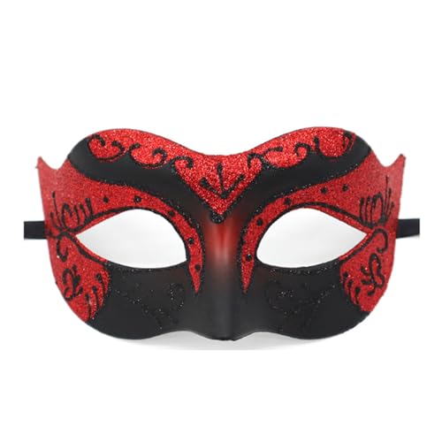 SHINROAD Party Accessoire Face Masque Black Gold Masquerade Venetian für Paare Retro Design Halloween Kostüm Elegant Rot von SHINROAD