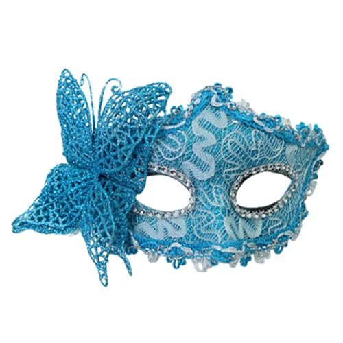 SHINROAD Party Maskerade Accessoire Masque Butterfly für Frauen halb mit Akzenten Elegante Kostümpartys Maskeraden Blau von SHINROAD