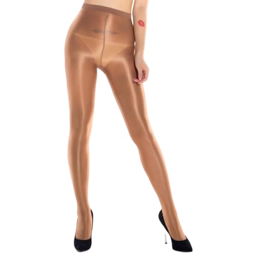 SHINROAD Perlglanz-Strumpfhose für Damen, reflektierend, für Bühne, visuelle Effekte, besondere Anlässe, glänzende Oberfläche, hohe Elastizität, dünn, einfarbig, ideal für Kaffee, Einheitsgröße von SHINROAD