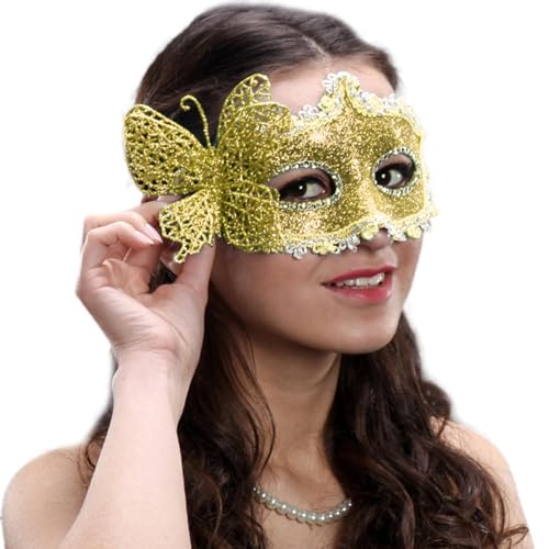 SHINROAD Retro -Stil Gesichtspolster einstellbarer Gesichtspolstermaskerade Gesichtspolster Retro -Design Leichtes langlebig perfekt für Partysereignisse Golden von SHINROAD