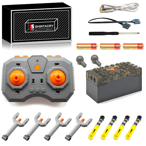 18Teiliges Technik Power Functions Variable Geschwindigkeit Fernbedienung und Wiederaufladbares Lithiumbatterie Set Kompatibel mit Lego Technic, App-Steuerung, 92693, 76537 von SHINTACRY