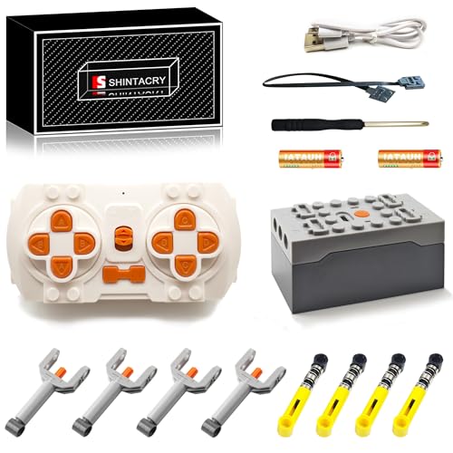 15-teiliges Technik Power Functions-Fernbedienungs und Wiederaufladbares Lithiumbatterie Set Kompatibel mit Lego Technic, 92693 × 4, 76537 × 4, (ohne Geschwindigkeitsregelung) von SHINTACRY