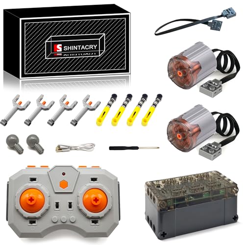 18-teiliges Technik Power Functions Wiederaufladbar Einstellbare Geschwindigkeit Fernbedienung Wiederaufladbares Lithiumbatterie und Hochgeschwindigkeits M Motor Set Kompatibel mit Lego (XL motor × 2) von SHINTACRY