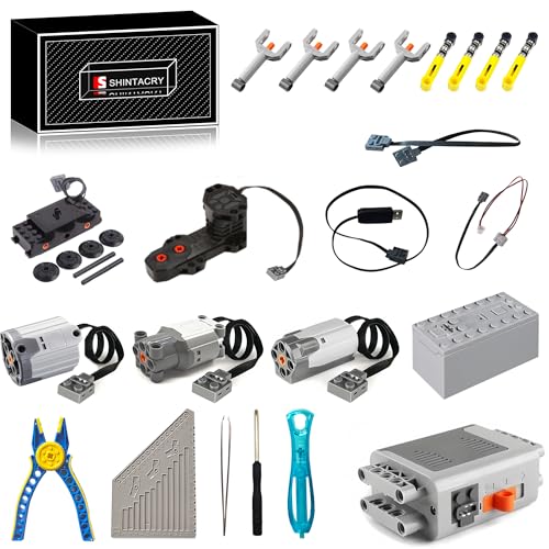 29 Teiliges Technik Power Functions Motoren Set und Batteriekasten Kompatibel mit Lego Technic, Zug-/Monster-/M-/L-/XL-Motor Motor, Batteriekasten, für Liebhaber von Bausteinen, Weihnachten Geschenk von SHINTACRY