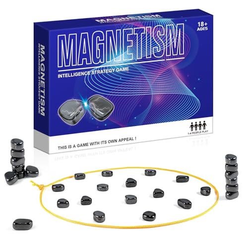 SHINXIN Magnetisches Schachspiel, Magnetspiel, Magnetisches Schachspiel mit Steinen, Magnetspiel mit Schnur, Strategiespiele, 2 Spieler Spiele für Erwachsene von SHINXIN