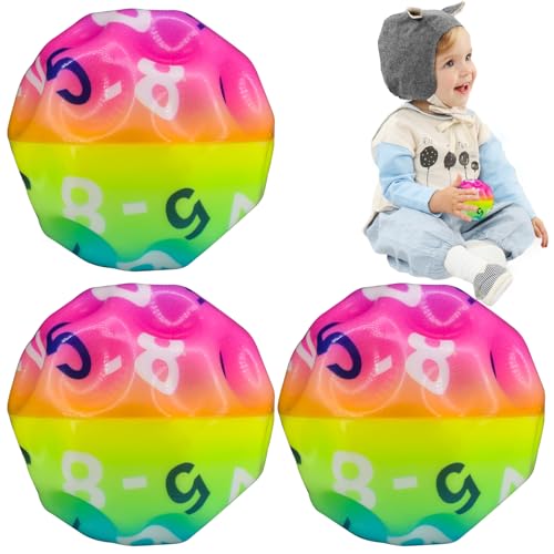 SHIQUAN Moon Ball,Space Ball,3 Stück Jump Ball,Mondball,Bounce Ball,Springball für Kinder,Springball,Moon Ball Hohe Springender,Sprünge Gummiball für Jungen und Mädchen von SHIQUAN