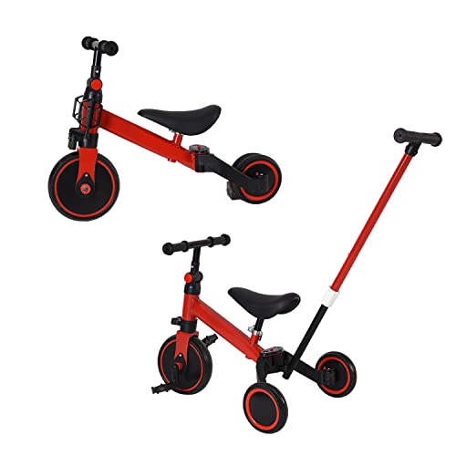 4-in-1 Dreirad Baby Skalierbares Dreirad Fahrrad Kinder Fahrrad Laufrad Skalierbares Mini Laufrad / Laufrad mit Schiebegriff und abnehmbaren Pedalen D von SHISHI