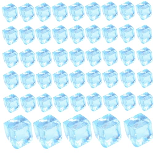 SHITOOMFE 50 pcs Stressabbauspielzeug 0,9 Zoll Flexible Silikon Transparent Eisblock Squeeze Toys Stress Bälle Tragbares Waschkugel Stressabbau Spielzeug für Büro, zufällige Farbe von SHITOOMFE