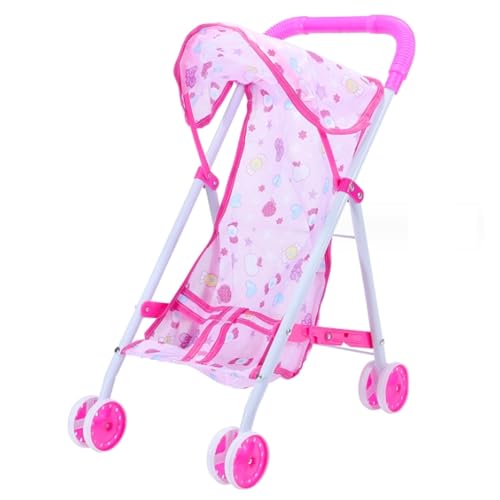 SHITOOMFE Baby Kinderwagen für Puppenbackpuppen Kinderwagen, 9,8x15,8x17,7 Zoll Spielzeug Kinderwagen Falten Spielen Baby Kinderwagen mit robustem Stahlrahmen Baby Kinderwagen für Puppenstil 1 1 von SHITOOMFE