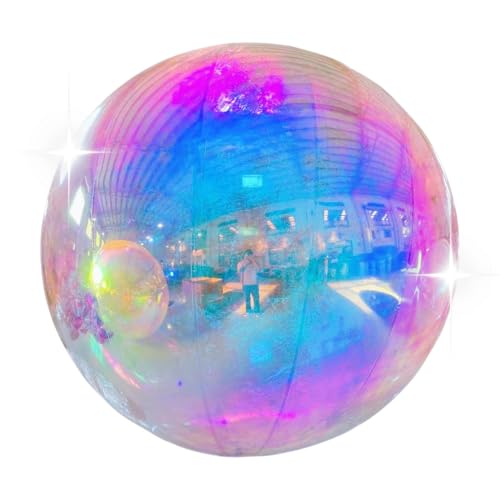 SHITOOMFE Große glänzende Bälle, große glänzende Bälle aufblasbar, 19,7 '' Dia inblasable Mirror Ball PVC Iridescent Ballons für Geburtstagsfeier Hochzeit Event, Schillern Partydekorationen von SHITOOMFE