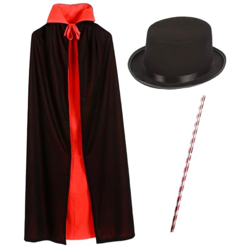 Magierkostüm mit Umhanghut -Zauberstab, doppelseitiges tragbares Magier Kostüm Kinder für Halloween Party Talent Show Magierkostüm mit Umhanghut -Zauberstab, doppelseitiges tragbares Magier Kostüm Kinder für Halloween Party Talent Show von SHITOOMFE