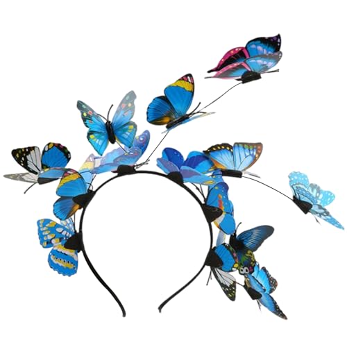 SHITOOMFE Butterfly Kopfstück Butterfly Stirnband für Mädchen realistische dekorative PE Kopfstück 9.1x8.3in Schmetterling Haarband Butterfly Fairy Kostüm für Dress-up-Party Hochzeit Cosplay von SHITOOMFE