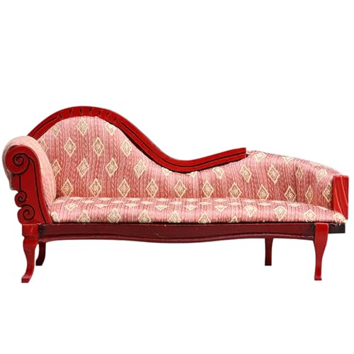 SHITOOMFE Dollhouse Couch 1:12 Skala Holz Exquisite Dollhouse Möbel rotes Miniaturzubehör für Wohnzimmer Haus SHITOOMFE Dollhouse Couch 1:12 Skala Holz Exquisite Dollhouse Möbel rotes Miniaturzubehör für Wohnzimmer Haus von SHITOOMFE