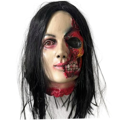 SHITOOMFE Halloween -Dekorationen, abgetrennte Kopfpropie, hängende realistische abgetrennte Kopf mit schwarzem Haar, gruselige blutige Halloween -Requisiten für Party innen, Bar, Spukhausdekoration SHITOOMFE Halloween -Dekorationen, abgetrennte Kopfpropie, hängende realistische abgetrennte Kopf mit schwarzem Haar, gruselige blutige Halloween -Requisiten für Party innen, Bar, Spukhausdekoration von SHITOOMFE