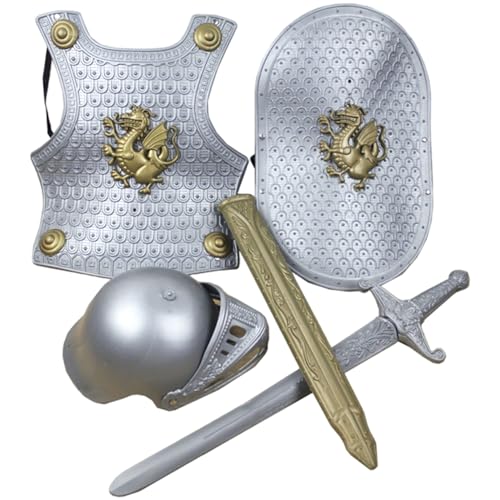 SHITOOMFE Knight Costume Kids 4pcs/Set mittelalterliche Ritterpanzerung umfasst Helm, Schild, Schwert und Rüstung, Kinder verkleiden Kostüme für Halloween -Cosplay -Rollenspiele SHITOOMFE Knight Costume Kids 4pcs/Set mittelalterliche Ritterpanzerung umfasst Helm, Schild, Schwert und Rüstung, Kinder verkleiden Kostüme für Halloween -Cosplay -Rollenspiele von SHITOOMFE