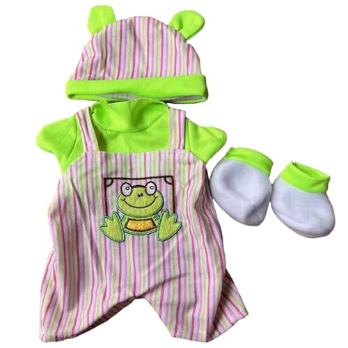 SHITOOMFE Puppenkleidung, Babypuppenkleidung Frosch Muster Hosentender Hosen Baby-Outfits mit Schuhen und Hut für 15, 7-16, 9 Zoll Mädchen SHITOOMFE Puppenkleidung, Babypuppenkleidung Frosch Muster Hosentender Hosen Baby-Outfits mit Schuhen und Hut für 15, 7-16, 9 Zoll Mädchen von SHITOOMFE