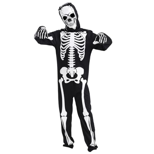 SHITOOMFE Skelettkostüm, Kinder Skelettkostüm im dunklen Ganzkörper Langarm Kleinkind mit Handschuhen gruselige Halloween -Kostüme für Jungen und Mädchen, L. SHITOOMFE Skelettkostüm, Kinder Skelettkostüm im dunklen Ganzkörper Langarm Kleinkind mit Handschuhen gruselige Halloween -Kostüme für Jungen und Mädchen, L. von SHITOOMFE