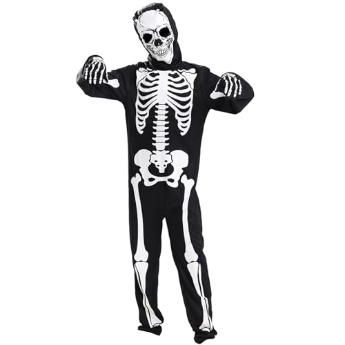 SHITOOMFE Skelettkostüm, Kinder Skelettkostüm im dunklen Ganzkörper Langarm Kleinkind mit Handschuhen gruselige Halloween -Kostüme für Jungen und Mädchen, m SHITOOMFE Skelettkostüm, Kinder Skelettkostüm im dunklen Ganzkörper Langarm Kleinkind mit Handschuhen gruselige Halloween -Kostüme für Jungen und Mädchen, m von SHITOOMFE