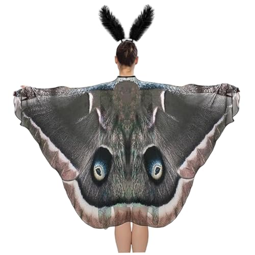 Schmetterlingsflügel, Mottenkostüm, Halloween -Schmetterlingsflügel mit Federn Stirnbanddrucken auf beiden Seiten Mottenkap für Halloween oder Kostümparty Schmetterlingsflügel, Mottenkostüm, Halloween -Schmetterlingsflügel mit Federn Stirnbanddrucken auf beiden Seiten Mottenkap für Halloween oder Kostümparty von SHITOOMFE
