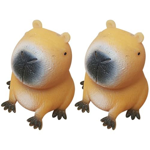 Stress Relief Toy 2pcs Squeeze Ball Süßes Puffer Kapybara-förmiges Soft Squeeze Toy 3,5x3x3 Kleine belastbare Stressspielzeug langsam ansteigender Stressbekämpfung Spielzeug für Kinder Erwachsene Ges von SHITOOMFE