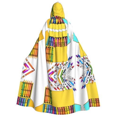 SHLXMDNZ Bedruckter dicker Kapuzenumhang mit süßer Buntstifte, Unisex, Halloween-Umhang, Vampir, Hexe, Zauberer, Halloween, Weihnachten, Cosplay SHLXMDNZ Bedruckter dicker Kapuzenumhang mit süßer Buntstifte, Unisex, Halloween-Umhang, Vampir, Hexe, Zauberer, Halloween, Weihnachten, Cosplay von SHLXMDNZ