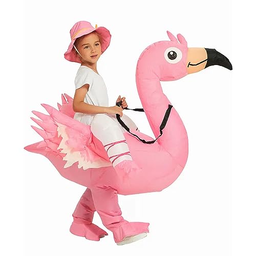 SHMIZZ Aufblasbares Kostüm Flamingo Kostüm Halloween Aufblasbare Kostüme Karneval Party für Unisex Cosplay Party Kostüm(120-140cm) von SHMIZZ