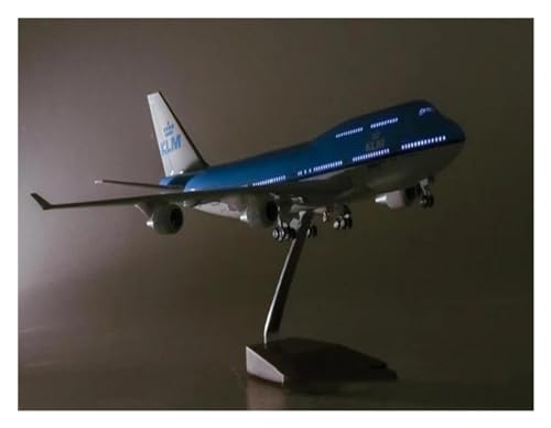 SHOUXI Aerobatic Flugzeug 1/157 Maßstab 47CM Flugzeug B747 KLM Royal Dutch Airlines Modell Druckguss-Harz-Flugzeugmodell(W Light) von SHOUXI