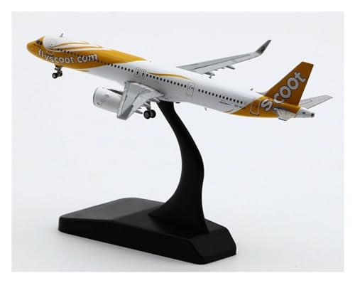 SHOUXI Aerobatic Flugzeug EW421N012 Wings 1:400 Scoot Airlines Airbus A321neo Druckgussflugzeug Jet Model 9V-TCA Mit Ständer von SHOUXI