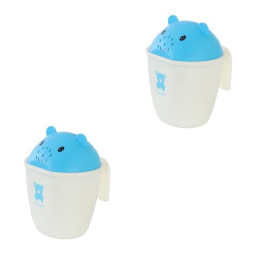 2St Shampoo Schaufeln Sprinkler Babybadspülbecher Shampoo-Spülbehälter Kinderspülbecher Kinder badewannenspielzeug kinderdusche blaubär Badewasserschöpfer Babylöffel Dusche Blue SHOWERORO von SHOWERORO