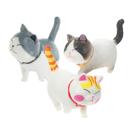 3St Kugelglocke Katze Mini-Katze geburtstagstorte dekoration Katzenspielzeug für Kinder kleines Katzenspielset party decoration party dekoration PVC-Kuchendekor Kuchenverzierung SHOWERORO von SHOWERORO