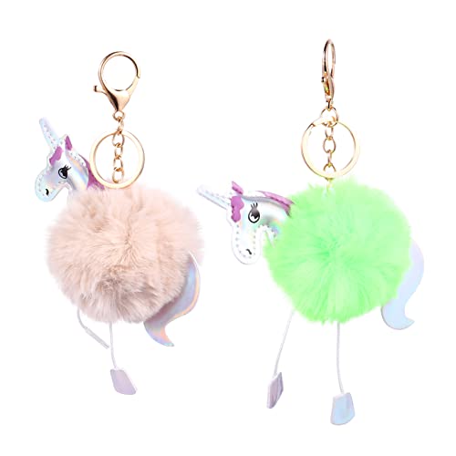 SHOWERORO 1 Satz 2st Einhorn Schlüsselanhänger Anhänger Für Tasche Auto Schlüssel Halter Rucksackzubehör Schlüsselanhänger Einhorn-schlüsselanhänger Tier-schlüsselanhänger Plüsch Green von SHOWERORO