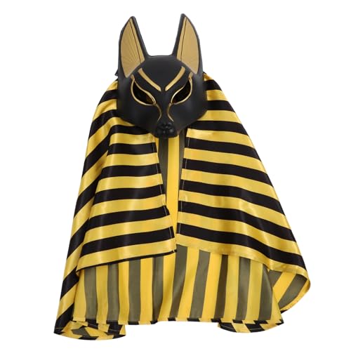 SHOWERORO 1 Satz Anubis-Maske Ägyptische Maske Cosplay-Maske Maskierte Ballmaske venezianische Maske Retro-Ägypten-Maske Halloweenkostüm Cosplay-Halloween-Maske Masken verkleiden Stoff von SHOWERORO