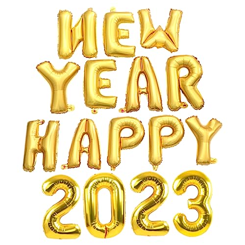 SHOWERORO 1 Satz Ballon 2023 Partydekorationen Frohes neues Jahr Dekoration 2023 Golddekor fckng new year silvester party 2023 Neujahrsvorräte Party-Layout-Requisiten Aluminiumform Golden von SHOWERORO