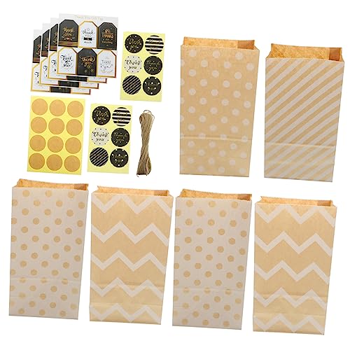 SHOWERORO 1 Set Kleiner Papiergeschenktüten Behandeln Taschen DIY Kraftpapier Party -taschen Mit Aufklebern Hängen Tags von SHOWERORO