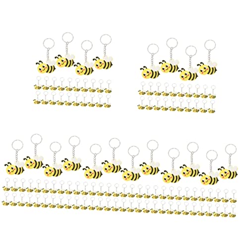 SHOWERORO 120 Stk Biene Schlüsselanhänger Tagestasche Dekor Hängender Schlüsselanhänger Mit Cartoon-biene Geldbörse Bienen-schlüsselanhänger Thematisiert Auto Schlüsselanhänger Pvc von SHOWERORO