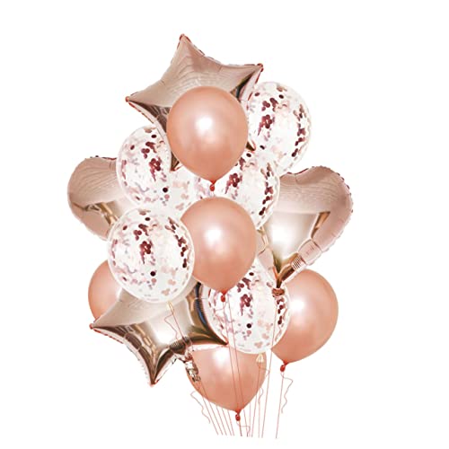 SHOWERORO 14St Ballon aus Aluminiumfolie Luftballons Requisiten Dekorative Luftballons Partyzubehör Rose Gold von SHOWERORO