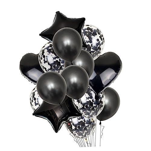 SHOWERORO 14St Ballon aus Aluminiumfolie ballons balloons luftbalons glitters ballongas glitzerin gasballon luftballone dekoration party ballonie party decoration balongas Partyzubehör Black von SHOWERORO