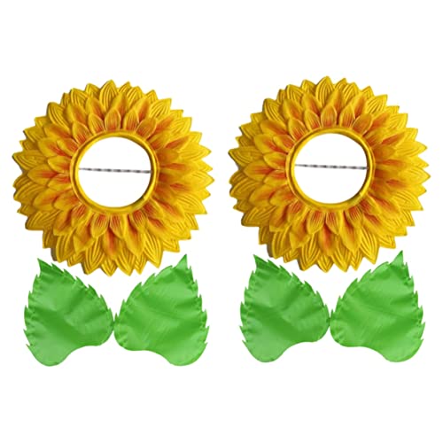 SHOWERORO 2 Sätze Kopfschmuck aus Sonnenblumen Hut mit Sonnenblumenkopfbedeckung Blumenkostüm Sonnenblumen Kopfschmuck faschingskostüme Kleider Kleidung Cosplay-Sonnenblumen-Kopfbedeckung von SHOWERORO