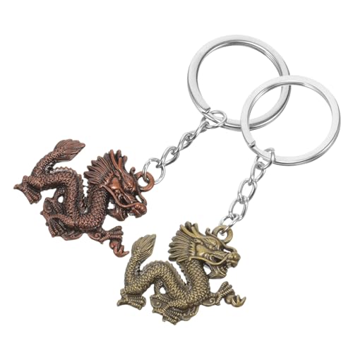 SHOWERORO 2 Stück Schlüsselanhänger Tragbar Drachenform Hängeanhänger Drachenamulett Schlüsselhalter Ring Tasche Hängedekoration Drachen Schlüsselanhänger Drachen von SHOWERORO