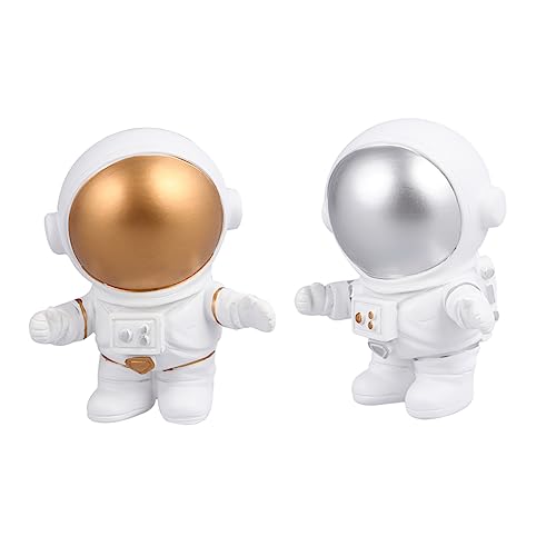 SHOWERORO 2st Astronauten-ornamente Auto-ornament Astronautenverzierung Geburtstagskuchenspielzeug Puppe Cupcake Topper Weltraumspielzeug Für Kleinkinder Schmücken Puppenspielsets Platz Harz von SHOWERORO