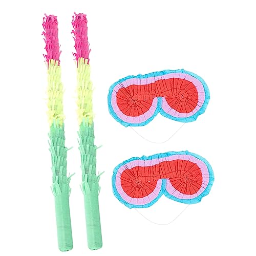 SHOWERORO 4 Stück Pinata Requisiten Geburtstagsbrille Piñata Zubehör Für Pinata-spiele Pinata-stick Spielset Für Kinder Piñata-buster Pinata-buster-stick Ornamente Für Kinder 3 Piñata Papier von SHOWERORO