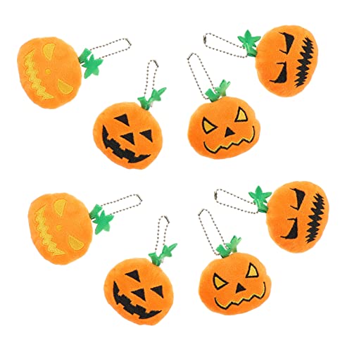 SHOWERORO 8 Stück Kürbis Deko Anhänger Halloween Zubehör Schlüsselanhänger Charms Deko Schlüsselanhänger Dekor Cartoon Schlüsselanhänger Schlüsselanhänger Charms Kürbis Charm Kürbis von SHOWERORO