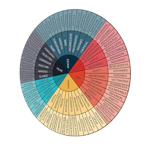 SHOWERORO Psychische Gesundheit Aufkleber für Erwachsene Physiotherapie Emotion Rad Diagramm Aufkleber von SHOWERORO