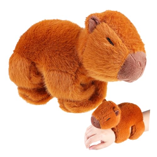 SHOWERORO Süße Capybara-Puppe Slap-Armband Ausgestopfte Tierarmbänder Stofftier Umarmen Capybara-plüsch Animal-Slap-armbänder Schlagarmbänder Für Kinder Capybara Stofftier Pp Baumwolle von SHOWERORO