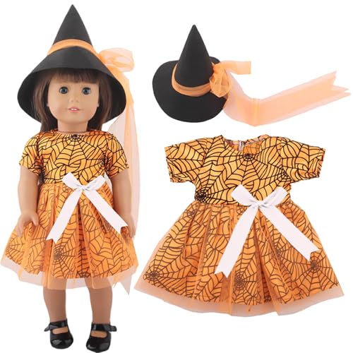 Puppenkleidung,Halloween-PuppenKostüm,Gemtte Kleidung Bekleidung Outfits für Baby Halloween,Hexe Kostüm Set,Puppen Kürbis kostüm,Kleidung Outfits für Baby Puppen für Halloween Karneval von SHOWHEEL