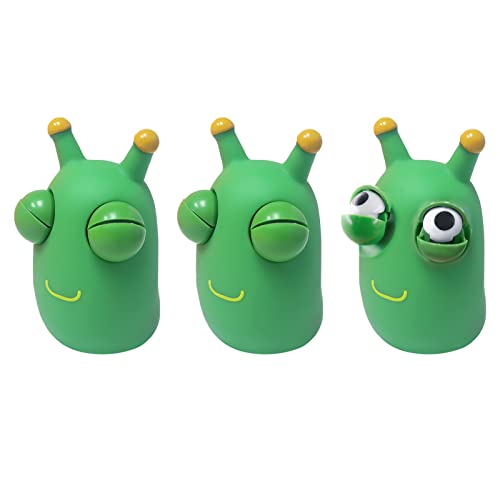 SHOWHEEL 3 pcs Squeeze-Spielzeug,Squishy Büro-Stress-Spielzeug,Squeeze Toy,Stressball Erwachsene,Popping Out Eyes Squeeze Toys,Funny Grass Worm Pinch Toy Insekten Squeeze Spielzeug Stress Ball von SHOWHEEL