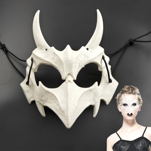 SHOWHEEL Tier Cosplay Skelettschädel,Halloween Cosplay Harz Maske,Totenkopf Maske,Totenkopf Maske,Halloween Maske Skelett kinnlos,Halloween Skelett Halbmaske,Cosplay Dekorative Halloween von SHOWHEEL